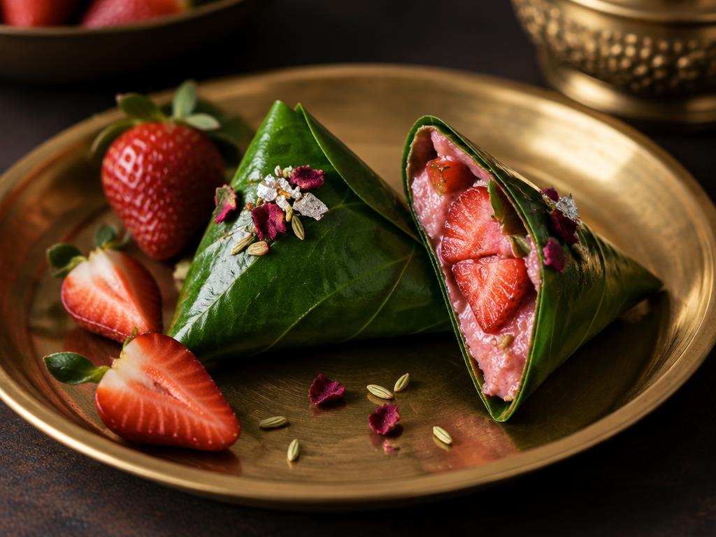 Strawberry Paan at our Indian paan stall